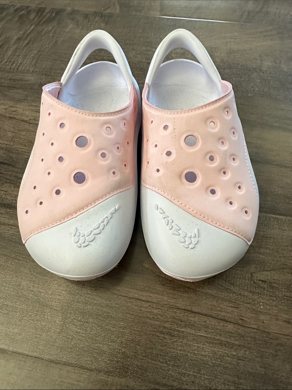 Nike Aqua Swoosh size 12 toddler Pink and White Slip-On Water Shoes